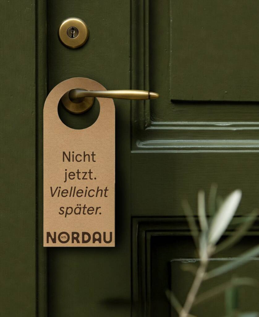 Nordau Türhänger mit Schriftzug »Nicht jetzt. Vielleicht später.«